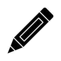 Pencil Glyph Black Icon vector