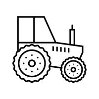 icono de linea de tractor negro vector