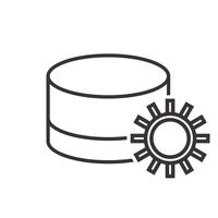 Database Setting Line Black Icon vector