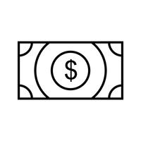 cash receiving Line Black Icon vector