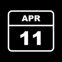 April 11th Date on a Single Day Calendar vector