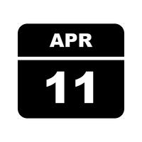 April 11th Date on a Single Day Calendar vector