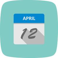 April 12th Date on a Single Day Calendar vector