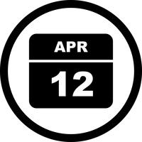 April 12th Date on a Single Day Calendar vector