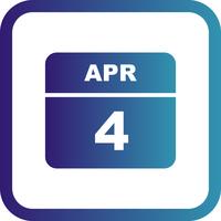 4 de abril Fecha en un calendario de un solo día vector