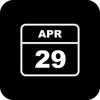 April 29th Date on a Single Day Calendar vector