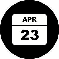 April 23rd Date on a Single Day Calendar vector