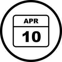 April 10th Date on a Single Day Calendar vector