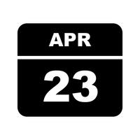 April 23rd Date on a Single Day Calendar vector