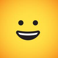 Realistic yellow emoticon in front of a yellow background, vector illustration