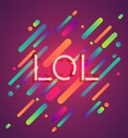 Neon word on colorful background, vector illustration