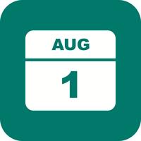 August 1st Date on a Single Day Calendar vector