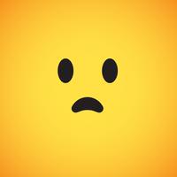 Realistic yellow emoticon in front of a yellow background, vector illustration