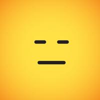 Realistic yellow emoticon in front of a yellow background, vector illustration