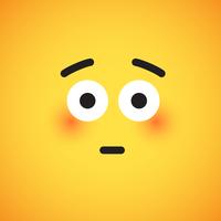 Realistic yellow emoticon in front of a yellow background, vector illustration