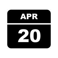 April 20th Date on a Single Day Calendar vector