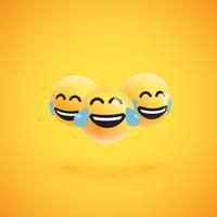 Group of high detailed yellow emoticons, vector illustration