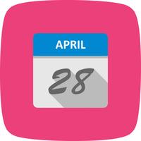 April 28th Date on a Single Day Calendar vector