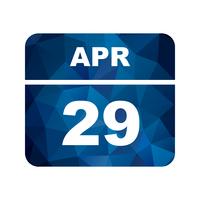 April 29th Date on a Single Day Calendar vector