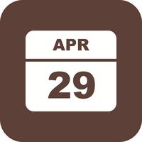 Fecha del 29 de abril en un calendario de un solo día vector