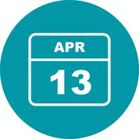 April 13th Date on a Single Day Calendar 503686 Vector Art at Vecteezy