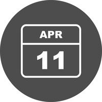 April 11th Date on a Single Day Calendar vector