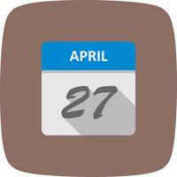 April 27th Date on a Single Day Calendar vector