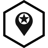 Starred Location Icon Design vector