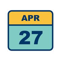 April 27th Date on a Single Day Calendar vector