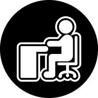 Sitting on Desk Icon Design vector