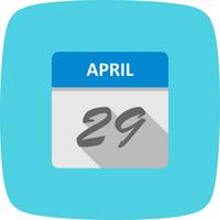 April 29th Date on a Single Day Calendar vector