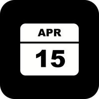 April 15th Date on a Single Day Calendar vector