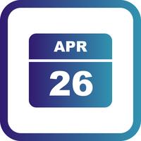 April 26th Date on a Single Day Calendar