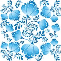 Swirl floral seamless pattern. Ornamental background in russian style 