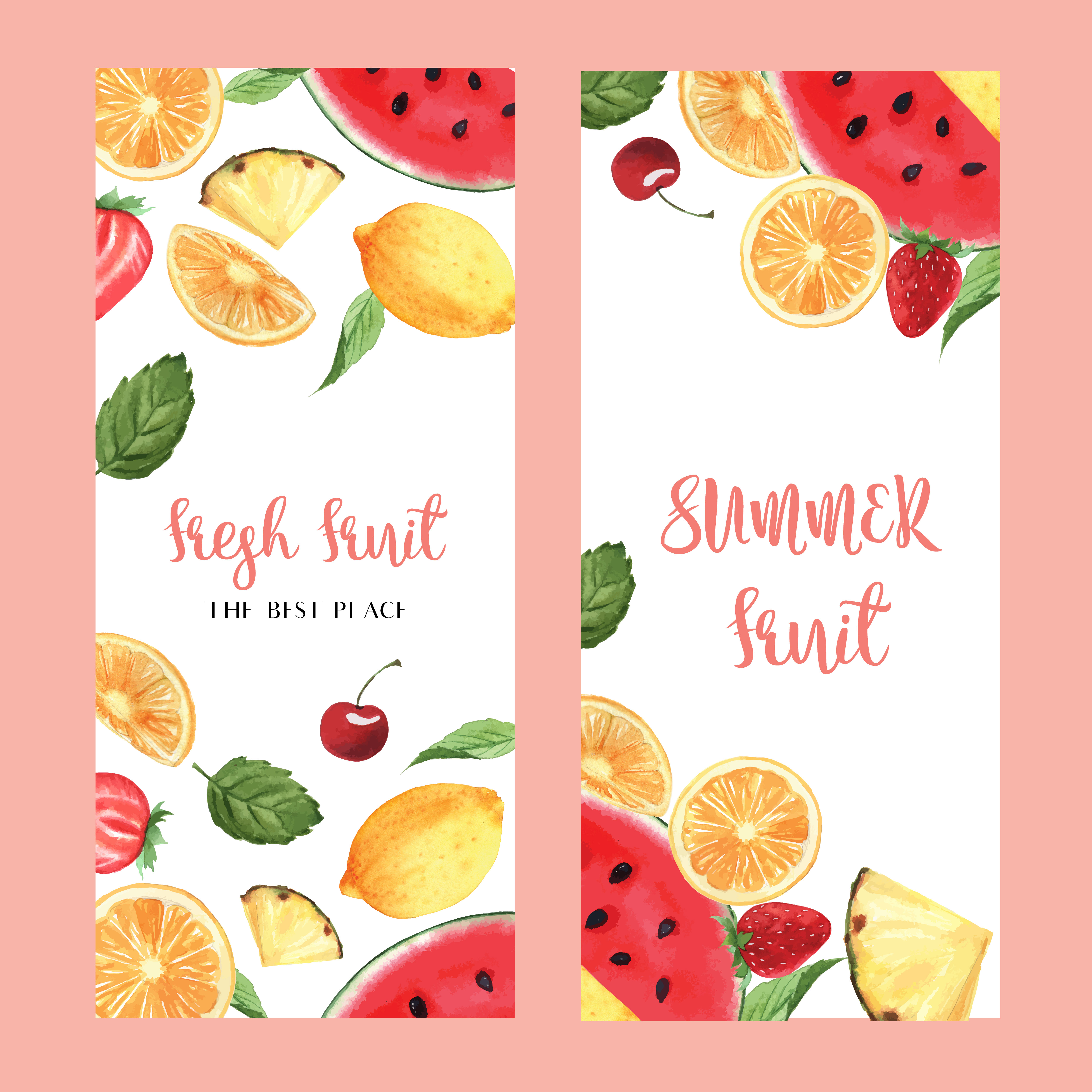 Tropical Fruits Menu Design Passionfruit Summer Watermelon Mango