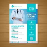 Healthcare cover a4 template design and flat icons for a report and medical brochure design, flyer, leaflets decoration for printing and presentation vector illustration