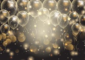 Celebrations background with gold balloons vector