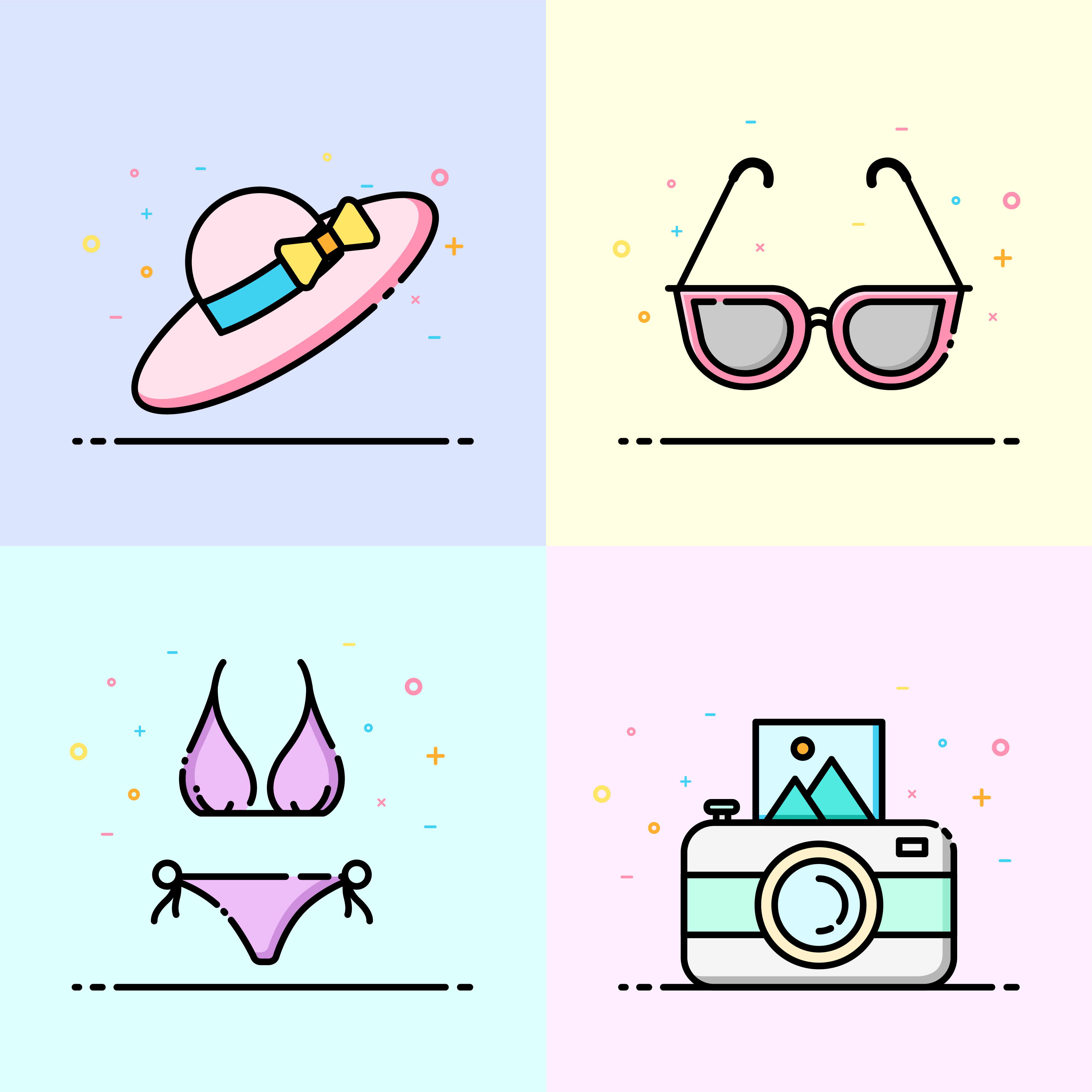 Summer Icon Collection In Pastel Color Women Accessory Logo