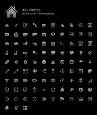 Universal Pixel Perfect Icons Shadow Edition. 