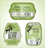 Olive oil retro labels collection vector