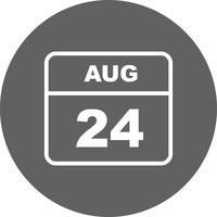 August 24th Date on a Single Day Calendar vector