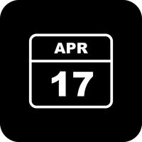 April 17th Date on a Single Day Calendar vector