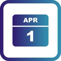 April 1st Date on a Single Day Calendar vector