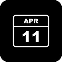 11 de abril Fecha en un calendario de un solo día vector