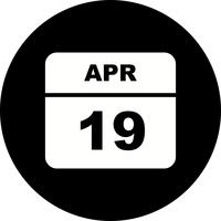 19 de abril Fecha en un calendario de un solo día vector