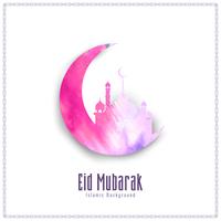 Resumen ilustración de fondo acuarela Eid Mubarak vector