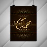 Resumen del diseño del folleto del festival Eid Mubarak. vector