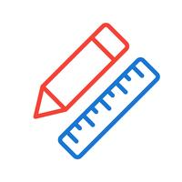 Pencil  Ruler Icon Design vector