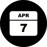 April 7th Date on a Single Day Calendar vector