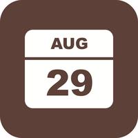 August 29th Date on a Single Day Calendar vector